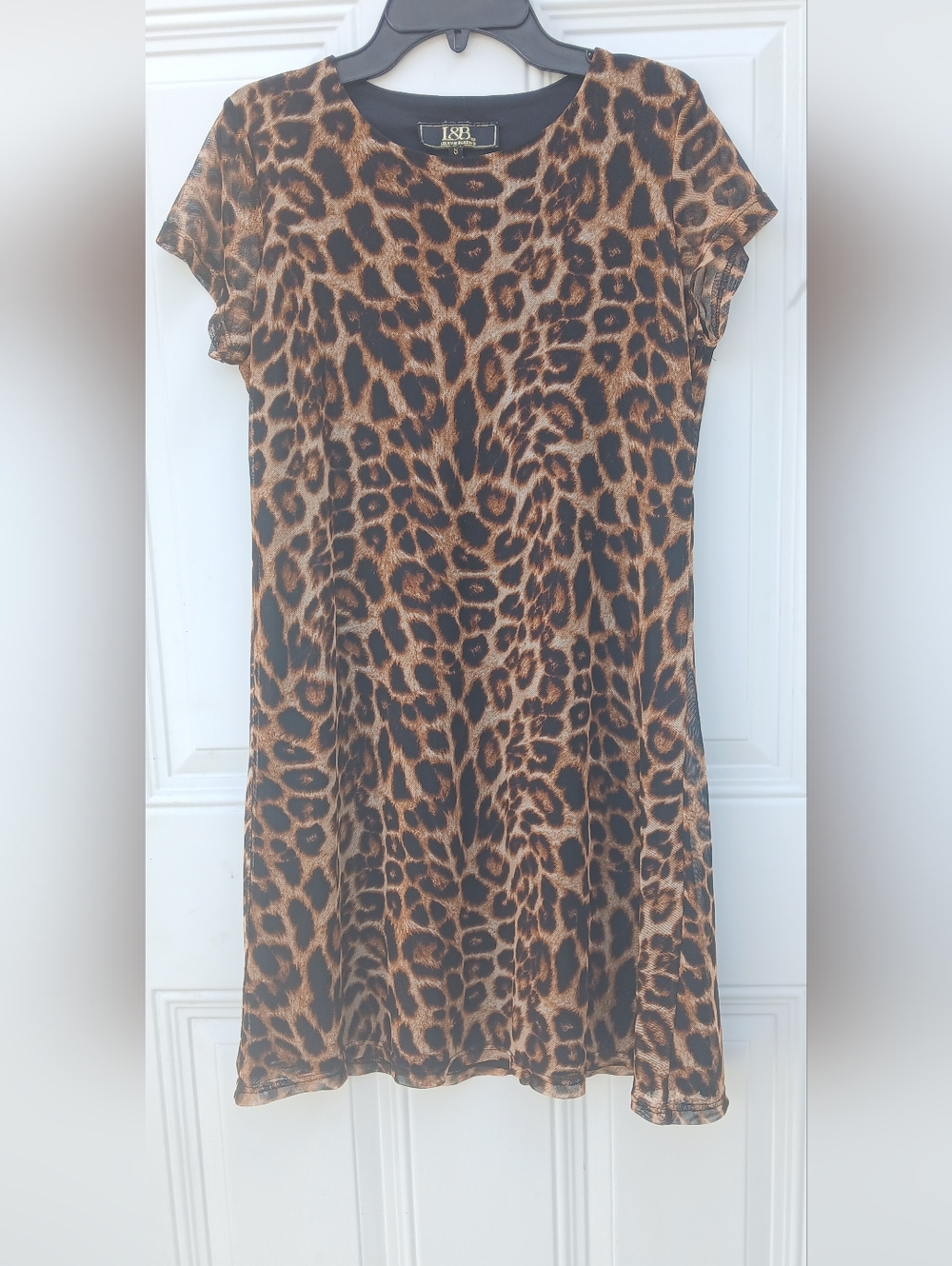 L&B Leopard Print Midi Dress in Brown and Black